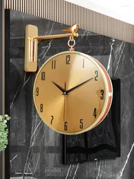 Wall Clocks Silent Large Clock Quartz Numbers Craft Retro Luxury Gold Round Bedroom Reloj De Pared Home Accessories Zegar