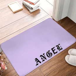 Carpet Angel Black Gothic Italic Text 60x40cm Polyester Floor Mats Modern AntiSlip Carpets 230825