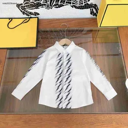 designer Baby lapel Shirt Gradient letter stripe decoration Kids top SIZE 110-160 CM fashion Autumn clothing Child Blouses Aug24