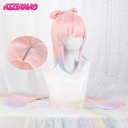 Cosplay Wigs Genshin Impact Kokomi Cosplay Wig Pink Mixed Blue Wig Cosplay Anime Cosplay Wigs Heat Resistant Synthetic Wigs Wig Cap 230826