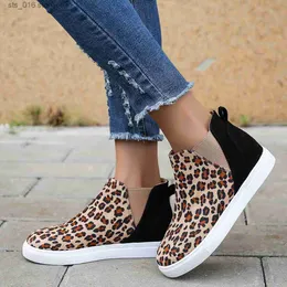 Lazy Slip Dress Women's Trendy Leopard 2022 Non Plus Size Flats Women Elastic Band Casual Shoes Loafers Zapatos De Mujer T230826 653