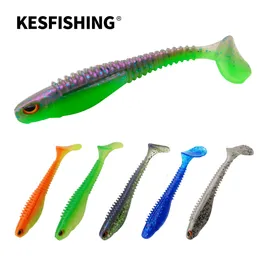 Baits Lures KESFISHING Nasty Shad 4" T Tail Swimbait Quality 3D Eyes Pesca Artificial Silicone Soft For Pike Bass Fishing 230825