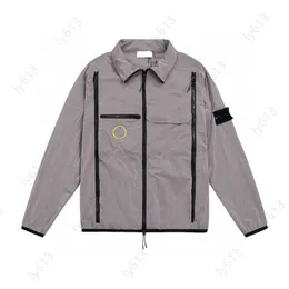 Giacche da uomo Designer Stone-island Jacket Tessuto con protezione impermeabile antivento e UV Cappotto da uomo in nylon metallizzato con cerniera multipla