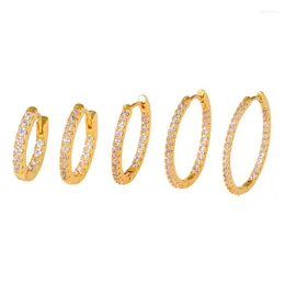 Hoop Earrings ISUEVA Gold Plated Round Big For Women Classic Zircon Piercing Huggies 2023 Fashion Jewelry Wholesale