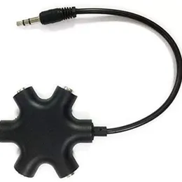 Adaptador de extensão de fone de ouvido de áudio de 3,5 mm 1 macho para 5 fêmea conector porta de 5 vias saída de som de música auxiliar