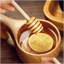 Honey Spoon Stirrer Pot Stick Wooden 8Cm Party Bar With Drop Delivery Home Garden Kitchen Dining