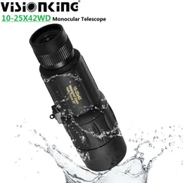 Visionking Waterproof 10-25x42 Portable Zoom Monocular Telescope For Bird Watch Sightseeing Camping W/ Car Window Mounts Handle