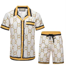 Летняя мода мужские спортивные костюмы Гавайи пляжные брюки набор дизайнерские рубашки печатные рубашка Man Slim Fit Board of Directors Короткие пляжи M-3XL YY23