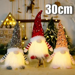 Decorações de Natal Brilhantes Gnome Bonecas Sem Rosto Decoração para Enfeites de Casa Navidad Ano 2024 230825