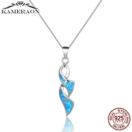 Halsband Kameraon 925 Sterling Silver Simple Geometry Opal Pendant Halsband för kvinnor Bröllopsdel ​​Fashion Collar Fine Jewelry N819