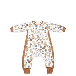 寝袋HappyFlute Childrens Clothing Born Products Leng Sleeve Hip Zipper Bamboo Coton