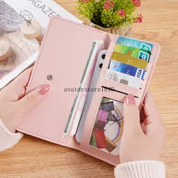 Ultra Thin Wallet Long Style Women Cards Holder Big Capacity Multi-card Slots Simple Fashion Solid PU Leather Coin Money Bags