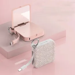 Compact Mirrors THE MIRROR smart mirrow SKIN CARE TOOL Inlaid rhinestones magic mirror pocket mirror mobile power bank with charging cable 230826