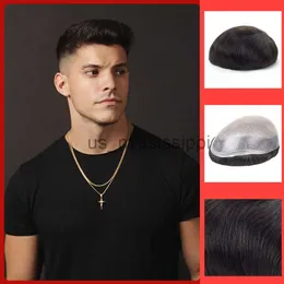 Synthetic Wigs Male Hair Prosthesis Injection Hair Mens Wig Natural Men Toupee Pu Base Human Hair System Replacement Man Hairpiece Zakya x0826