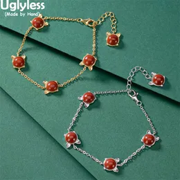 Collane Uglyless Lovely Kitty Cats Set di gioielli per ragazze Studenti Abito estivo Borchie Orecchini Bracciale Argento 925 Agata Animali Gioielli