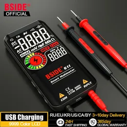 Мультиметра Bside Profesional Digital Multimeter Smart 9999 EMF Multitester Multitester DC Concacitor Ohm Diode Live Electric Tester USB Charg 230825