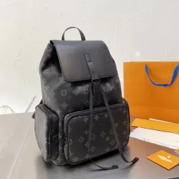 Högkvalitativ designare väska kvinnor mode ryggsäck män reser back pack klassisk brun blomma svart rutnät duk parkett läder satchel man kvinna ryggsäckar handväska