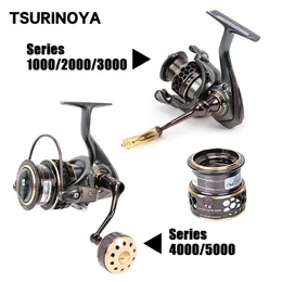 Fisketillbehör Tsurinoya 1000 2000 3000 4000 5000 Double Spool Spining Reel Ultralight Ajing Carp Casting Coils for Sea 230825