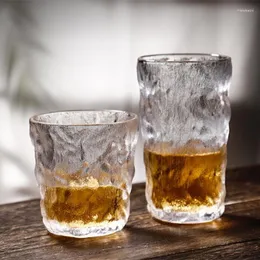 와인 잔 310ml/370ml 마시는 병 간단한 빙하 유리 물 컵 바위 위스키 커피 나무 껍질 패턴 맥주