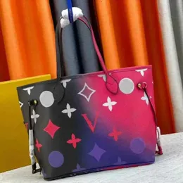 Moda 2 szt. Set torby na zakupy Kobiety luksusowe gradientowe torebki projektant plażowej torby krzyżowej na ramię duża torba z monetami Wysokiej jakości torby