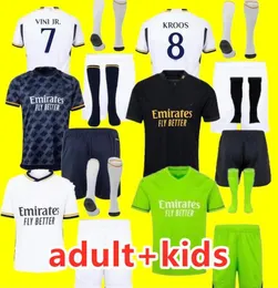 2023 2024 Bellingham Rodrgo 23 24レアルマドリードサッカージャージーサッカーシャツVini Jr Camavinga Arda Guler Modric Valverde Camiseta Adult Kids Kit Courtois