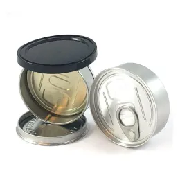 wholesale 100ML Food Storage Jars Caviar Sardine Beef Coffee 3.5g Dry Herb Bottle Easy Open Ring Pull Empty Tuna Tin Cans Press In Bottom LL