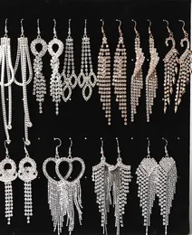 Düğüm 20pcs/Lot Köpüklü Kristal Kanca Damla Dangle Küpeler Altın Gümüş Kaplama Moda Takı Karışımı Stil Toptan