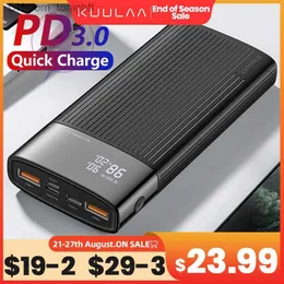 Kuulaa Power Bank 20000MAH QC PD 3.0 POVERBANK FAST CHARGING POWERBANK 20000 MAH USB外部バッテリー充電器用14 13 Q230826