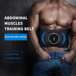 Bärbar smal utrustning EMS Abdomen Muscle Stimulator Training Belt Touch Control Midja Fitness Massager Hem Övning Abdominal Trainer 230825