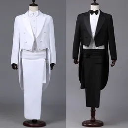 Męskie garnitury Blazers Tuxedo Suits Suits Men Hafdery błyszcząca lapa ogonowa płaszcz smoking ślubny groom ogonowe powiatowe piosenkarki sceniczne sukienki płaszcz ogony 230825