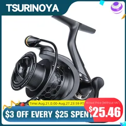 Akcesoria rybackie TSURINOYA NA 2000 3000 4000 5000 Spinning Reel 12kg Max Drag Power Bass Pike Line Spool 230825