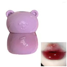 Lip Gloss Bonito Urso Cristal Esmalte Estilo Dos Desenhos Animados Jelly Batom Líquido Longa Duração À Prova D 'Água Copo Antiaderente Mulheres Maquiagem Matizada