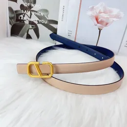 Letter v belt for woman designer luxury genuine leather belts classic solid color gold letter buckle Width 2cm size 95cm-110cm reversible women waistband with box