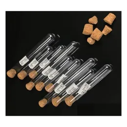 Wholesale 1000Pcs Plastic Test Tube With Cork Stopper Packaging Bottle 7Ml 10Ml 12Ml 15Ml 20Ml 25Ml 30Ml 50Ml Lab Supplie 20Cc Clear Cosmet