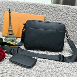 حقيبة الكتف من الموضة Crossbody Bag في الهواء الطلق مع تصميم رسائل طباعة كلاسيكية ثلاثية قطعة حقيبة رسول للرجال