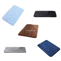 Carpets Memory Foam Bath Mat Cobblestone Embossed Bathroom Rug Water Absorbent Carpet Dropship