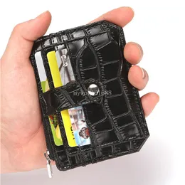 Unisex siyah PU deri kart çantası Business ID kredi kartı sahibi çok kartlı kart çantası kısa küçük cüzdan para cep para bgas