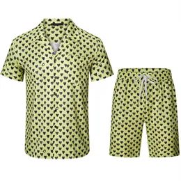 Summer Fashion Mens Tracksuits Hawaii пляжные брюки набор дизайнерских рубашек печатные рубашки Man Slim Fit Board of Directors с коротким рукавом короткие пляжи M-3xl yy6