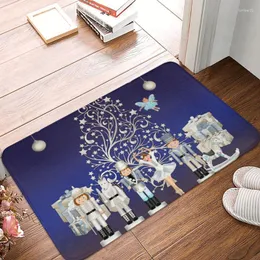 Carpets Custom Nutcracker Christmas Ballet Scene Doormat Non-Slip Entrance Bath Kitchen Door Floor Mat Garden Carpet Rug