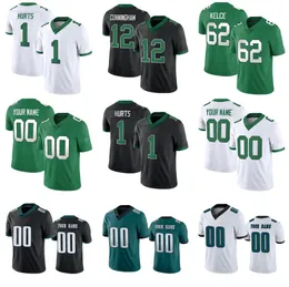 1 Jalen gör ont sömnad fotbollströjor Jason Kelce Devonta Smith Brown Brian Dawkins Randall Cunningham Haason Reddick Men Women Youth Custom Jersey