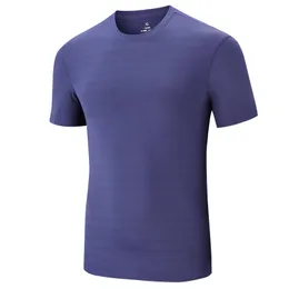 Pojemność biegania Jinammonia Ice Silk Szybkie suszenie T-shirt Solid Short Sleeve okrągła szyja T-shirt sportowy krótki rękaw chłodne pół-rękawowe koszula