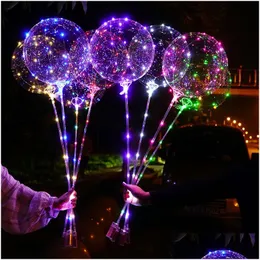 파티 장식 LED 크리스마스 할로윈 생일 풍선 드롭 배달 홈 정원 축제 Sup Otiek를위한 Bobo Balloon String Light 장식