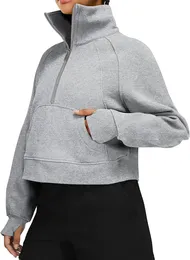 LL-220912 Womens Yoga Outfit träning Gym Fitness Wear Training Sweatshirt Sportkläder Jackor utomhus Casual vuxen som kör långärmad tröja