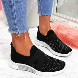 Sneaker da maglieria in cristallo Rimocy per le donne Spring traspirabili non slittanti flatwoman comfort morbido piattaforma sola scarpe sportive t230826 03671 COMT PLATM