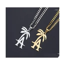 قلادة قلادة الهيب هوب غرب الساحل مغني الراب La Palm Tree Tetanium Steel Necklace Cool Beach Coconut Cuban Jewelry Morr22 Drop Dhs7x