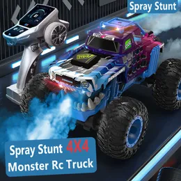 Electricrc Car 1 14 10KMH 4WD 24G Monster Spray Remote Control Truck Drifting Cool Lighting Dynamic Music Anticollision Gift Toys for Kids
