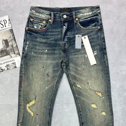 Fioletowa marka mody dżinsy chłodne luksusowe designerskie dżinsowe sproszone w trudnej sytuacji Black Blue Jean Slim Fit CHD2308266 MEGOGH