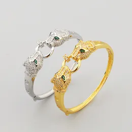 мода 18-каратного золота двуглавый леопардовый серебряный браслет браслеты для девочек, женщин, дочери, мамы, роскошные модные унисекс ювелирные изделия, дизайнерские ювелирные изделия, подарки на свадьбу