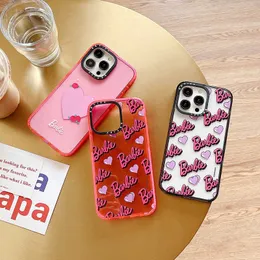 Cartoon Barbie Handyhülle für iPhone 14 13 12 11 Pro X XS XR Max 7 8 Plus SE 2020 2022 Mini stoßfeste weiche klare TPU-Abdeckung L230619