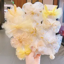 Forcina per bambini con fiocco in rete, clip laterale per forcina principessa coreana super fata, set di accessori per capelli con clip a becco d'anatra